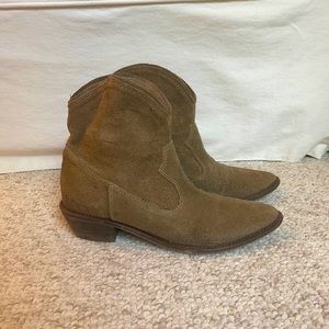 Suede cowboy booties